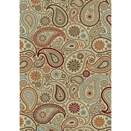 CONCORD GLOBAL 6 ft. 7 in. x 9 ft. 3 in. Chester Paisley - Ivory 98926